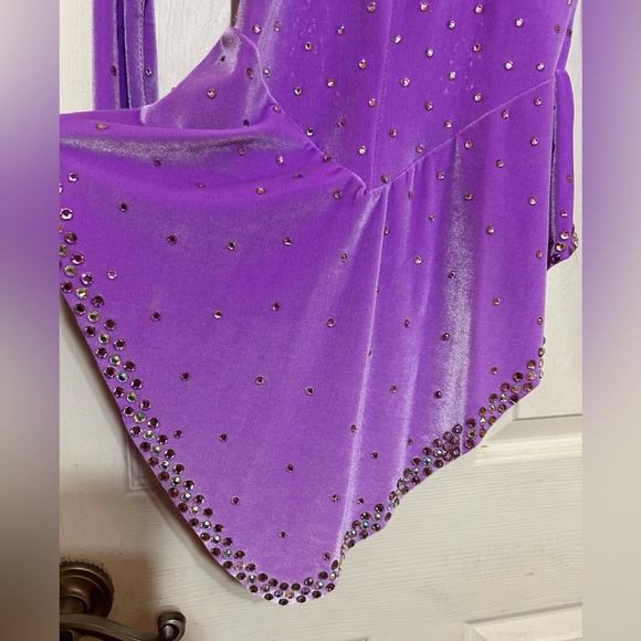 Costume dancing skating competition show dress full of rhinestones NWOT - Picture 4 of 9